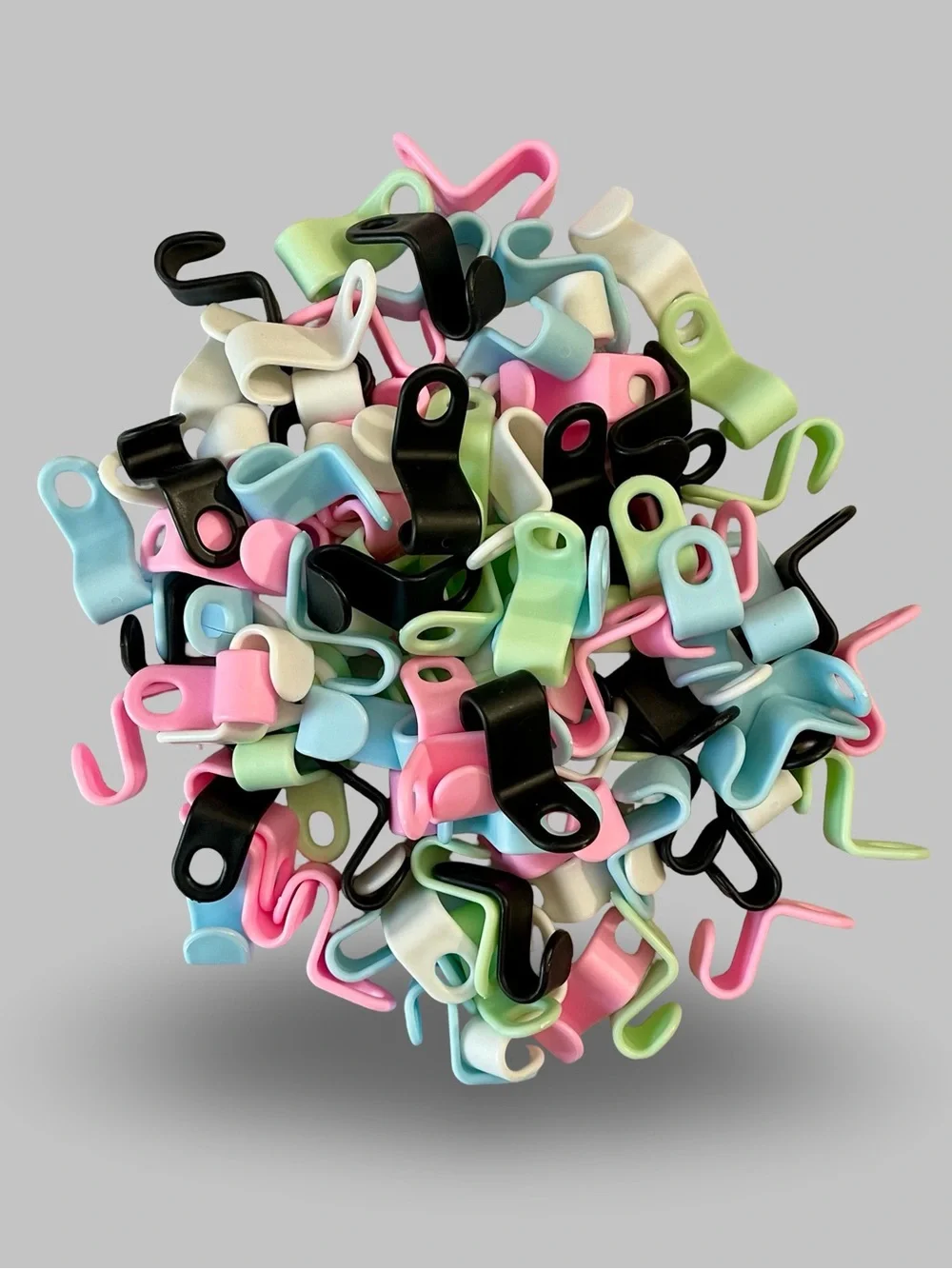 100 Hanger Connector Hooks Space Saving Cascading Closet Organizer Multi-colored